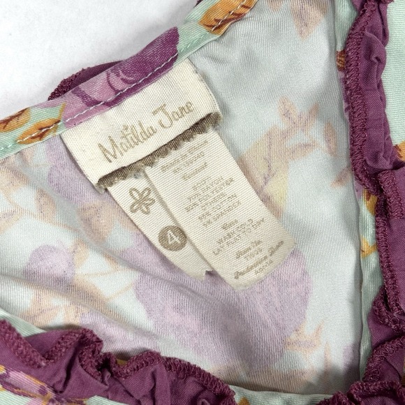 Matilda Jane Girls 4 Secret Fields Lilac Bouquet Wrap Top LA1-133 Summer EUC‎ - Picture 4 of 7